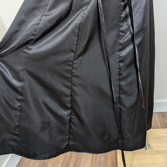 Black Strapless Prom Maxi Dress Petticoat Lace Up Corset Sleeveless Tube Top - Picture 5 of 13